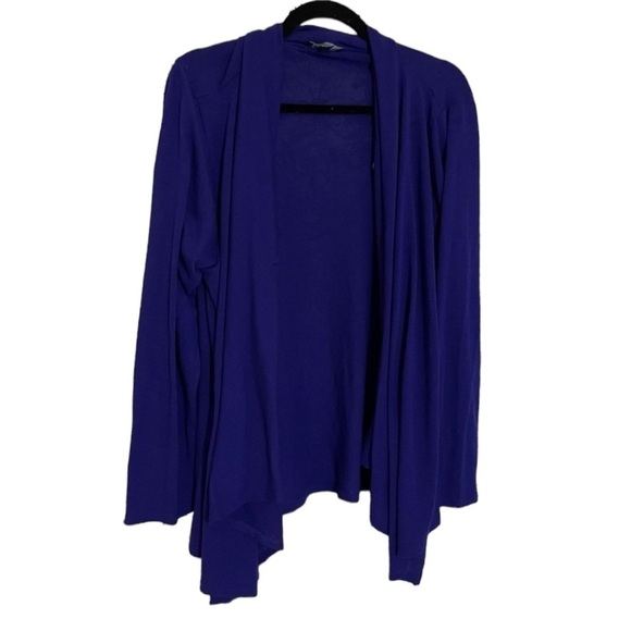 Purple plus size cardigan open front button detail comfy casual - Picture 1 of 7